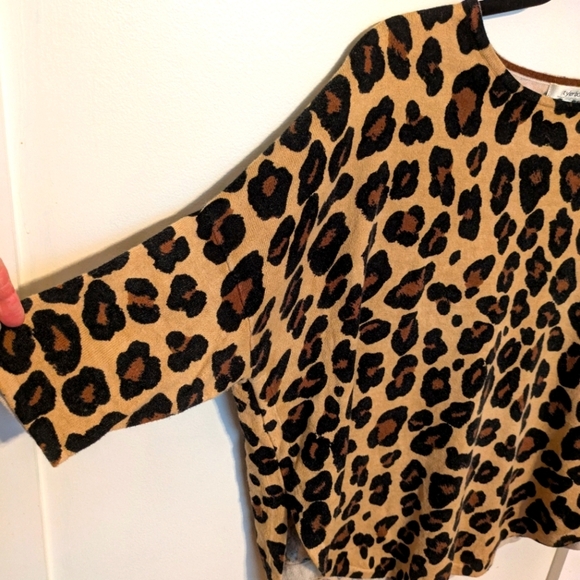 Tyler Boe Leopard Print Cashmere Blend Sweater S - Picture 3 of 9